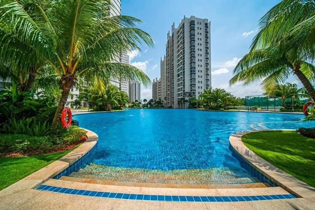 淡雅柔和海景套房四卧四卫12-16人适合家庭入住 金海湾danga Bay Johor Bahru